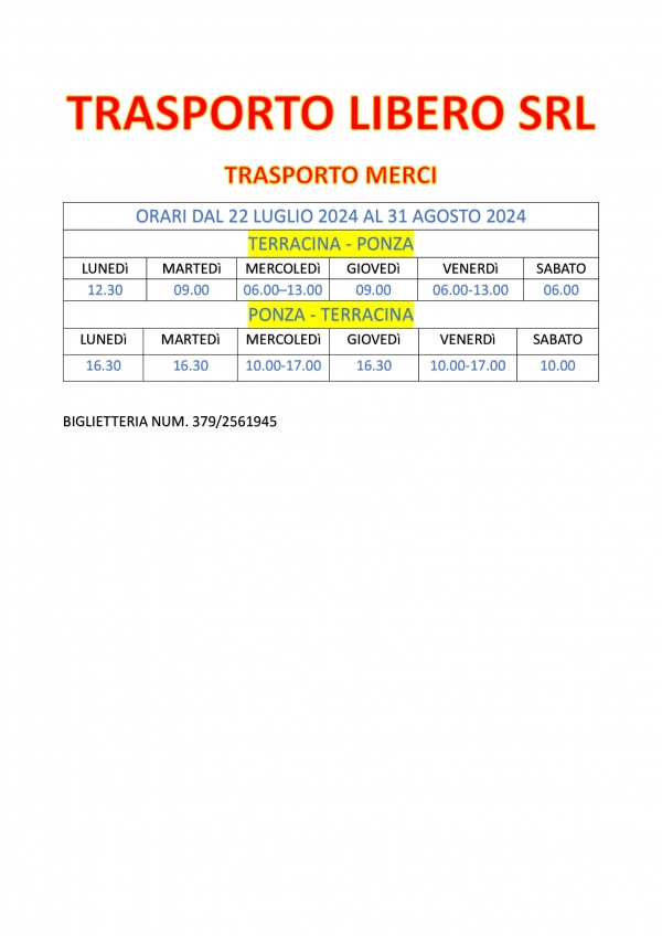 TRASPORTO LIBERO SRL SOLO PER MEZZI COMMERCIALI