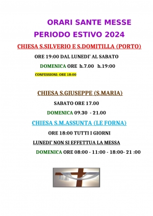 SANTE MESSE ORARIO ESTIVO