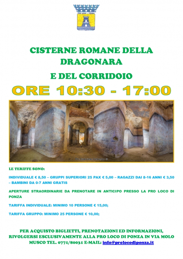 ORARI PER VISITE GUIDATE ALLE CISTERNE